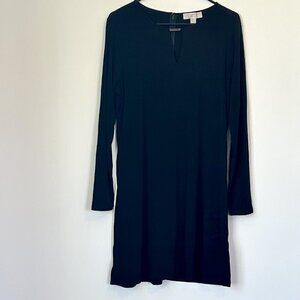Michael Kors Black Keyhole Neck Long Sleeve Dress - Size: Large